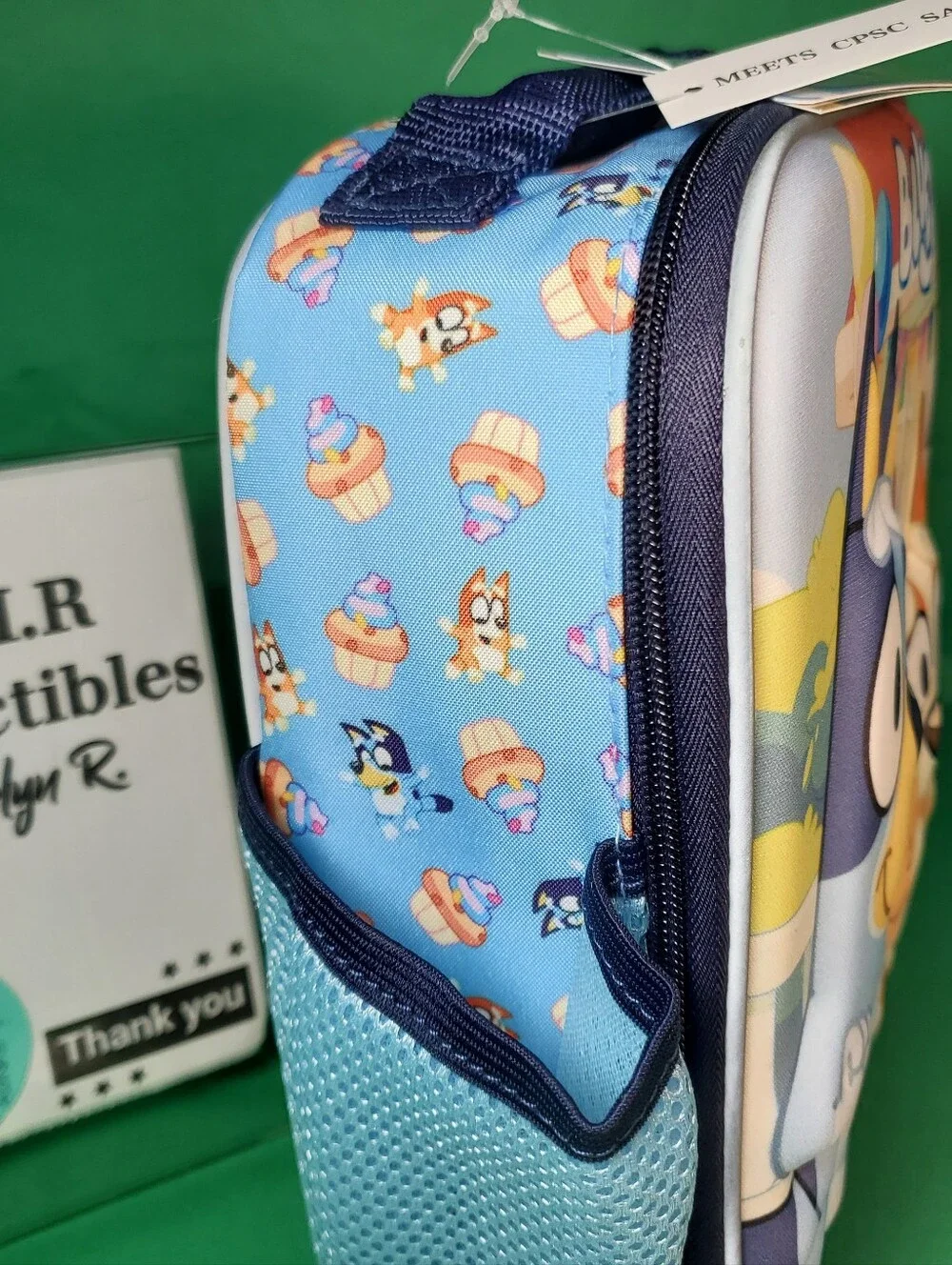 NEW Bluey & Bingo Kids Insulated Lunch Box | 3D Raised Soft Lunch Bag Reusable
